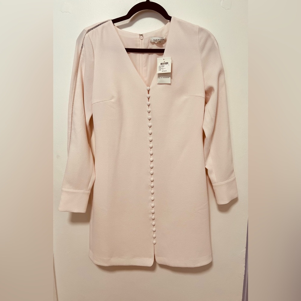 Club Monaco Pink Sheath Dress with Long Cuffed Sleeves